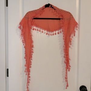 Woman’s Beautiful Coral Scarf,